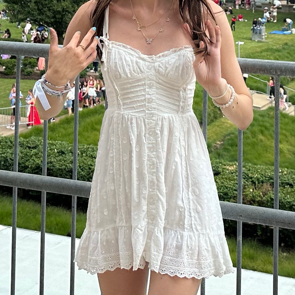 urban outfitters eyelet lace mini dress